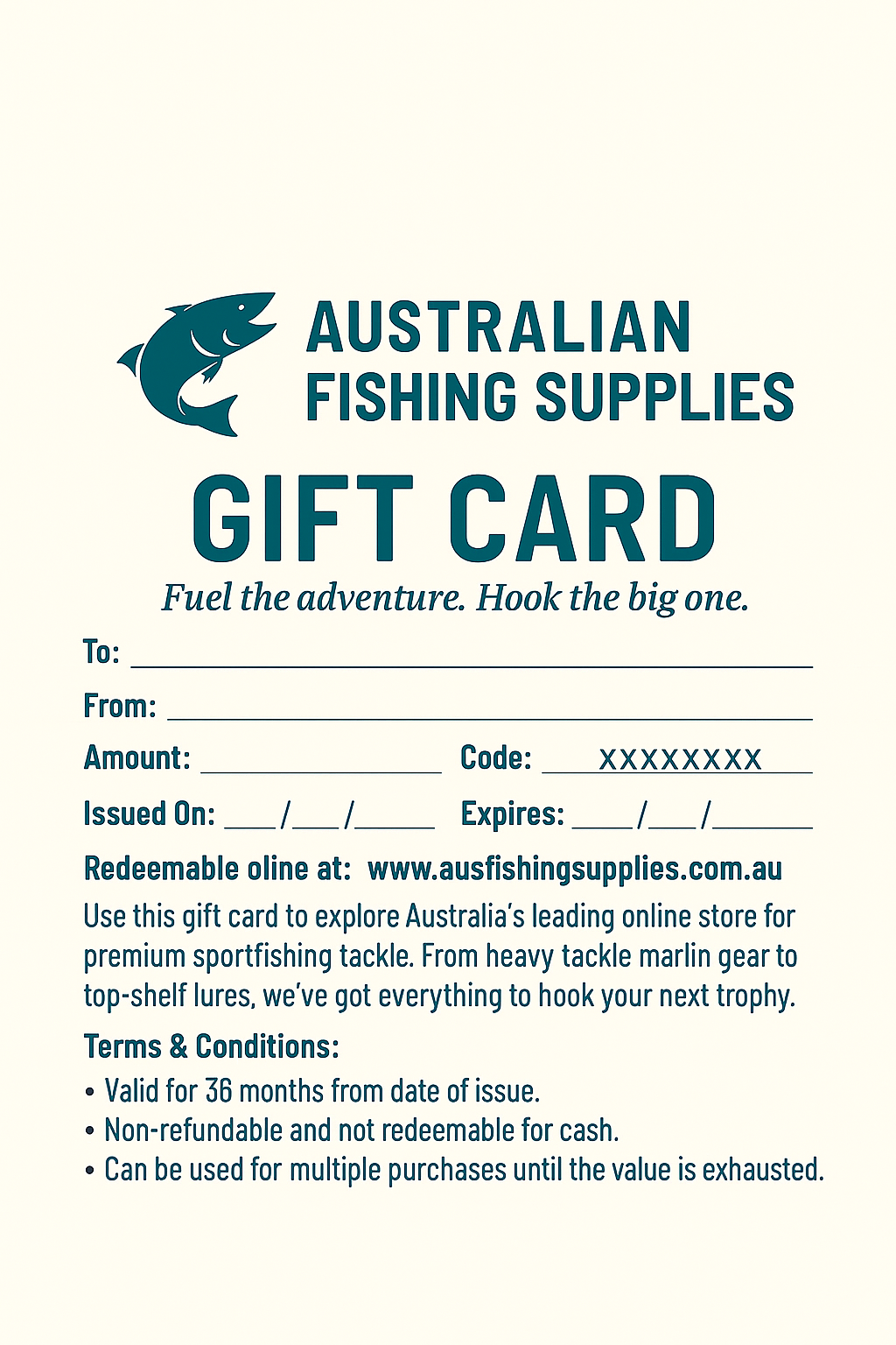Australian Fishing Supplies Gift Card