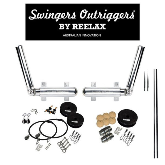 Swingers outrigger Kit & 4.5m or 5.5 3K Carbon poles includes Tagline/SS Rigging Kit + Spears